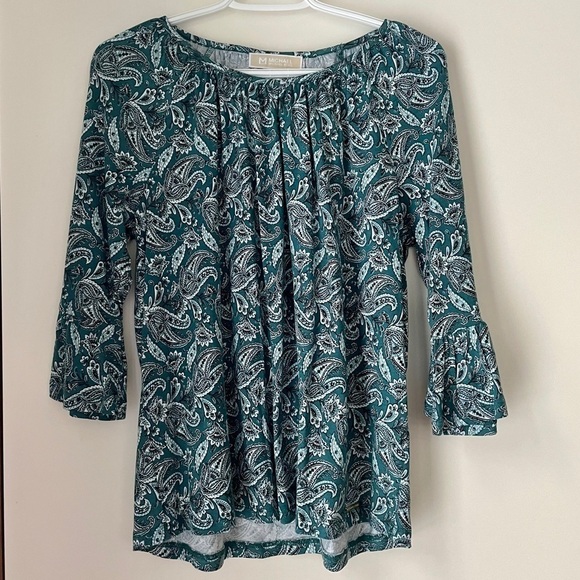 NWOT MICHAEL KORS GREEN BLOUSE - M - Picture 5 of 13